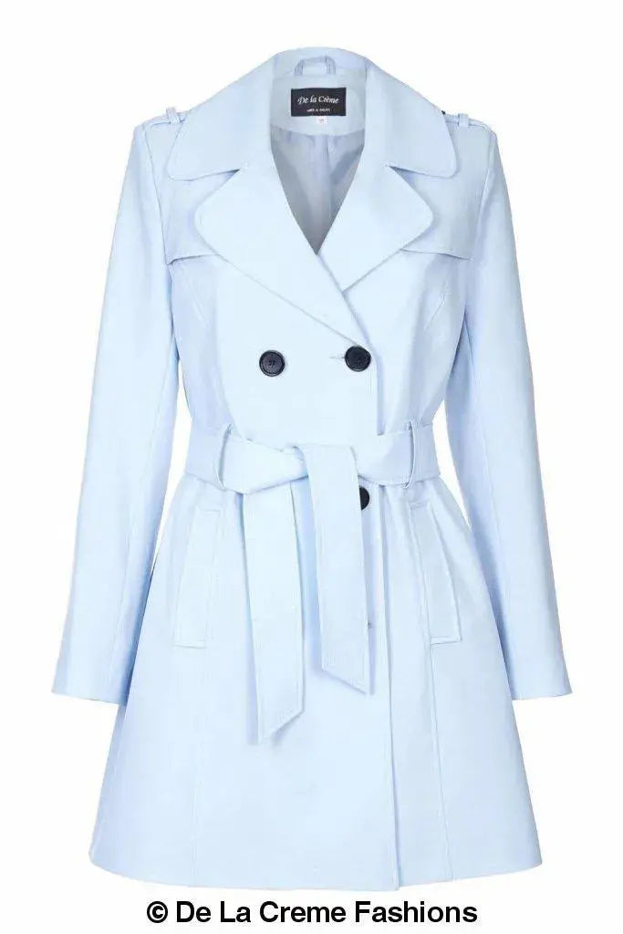De La Creme - Womens Spring/Summer Double Breasted Trench Coat
