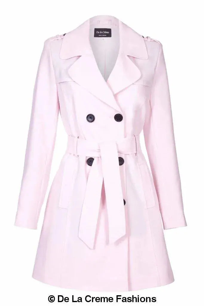 De La Creme - Womens Spring/Summer Double Breasted Trench Coat