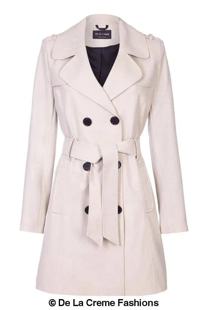 De La Creme - Womens Spring/Summer Double Breasted Trench Coat