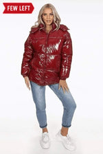 High Shine Funnel Neck Quilted Jacket