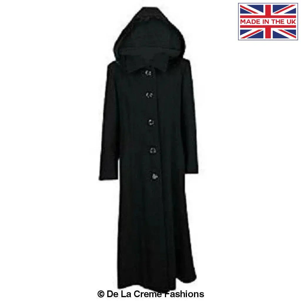 De La Creme - Womens Wool Blend Faux Fur Trim Hooded Long Coat