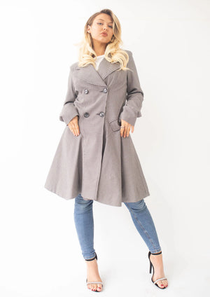 Vanessa Dogtooth Fit and Flare Mac Coat De La Creme