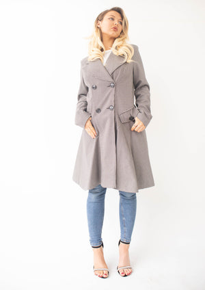 Vanessa Dogtooth Fit and Flare Mac Coat