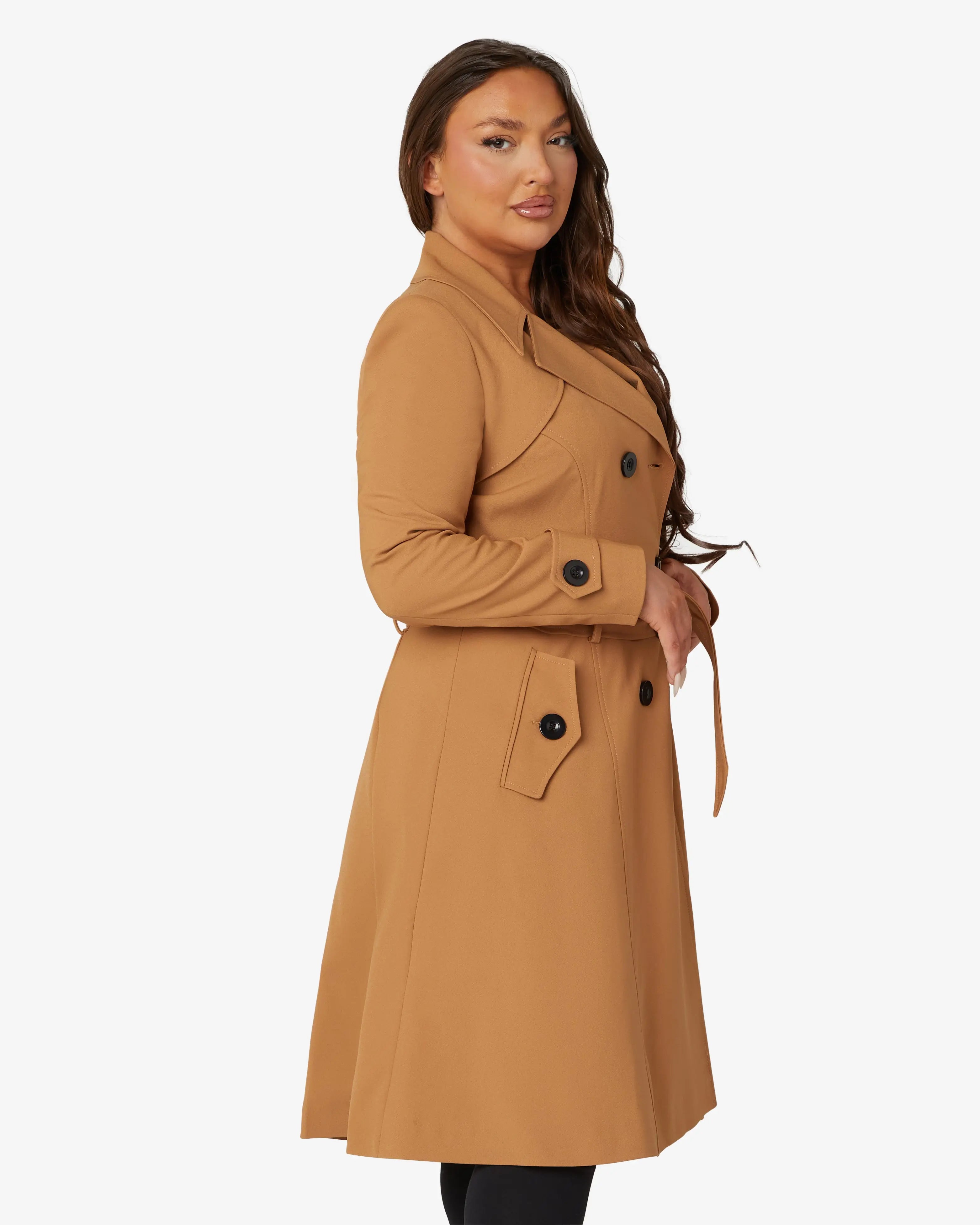 De La Creme Womens Spring/Summer Double Breasted Trench Coat