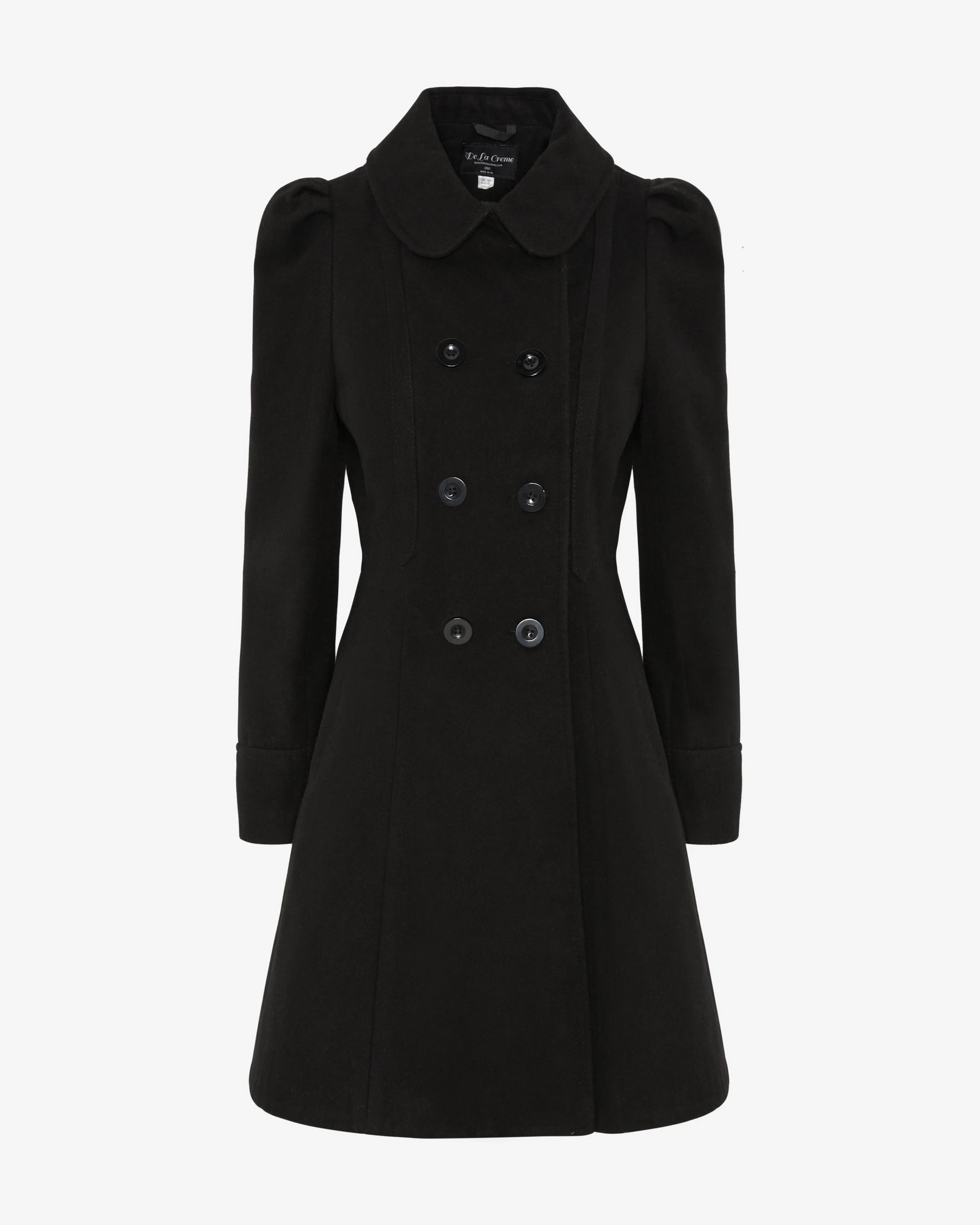 Double Breasted Peter Pan Collar Skater Coat (1209) De La Creme