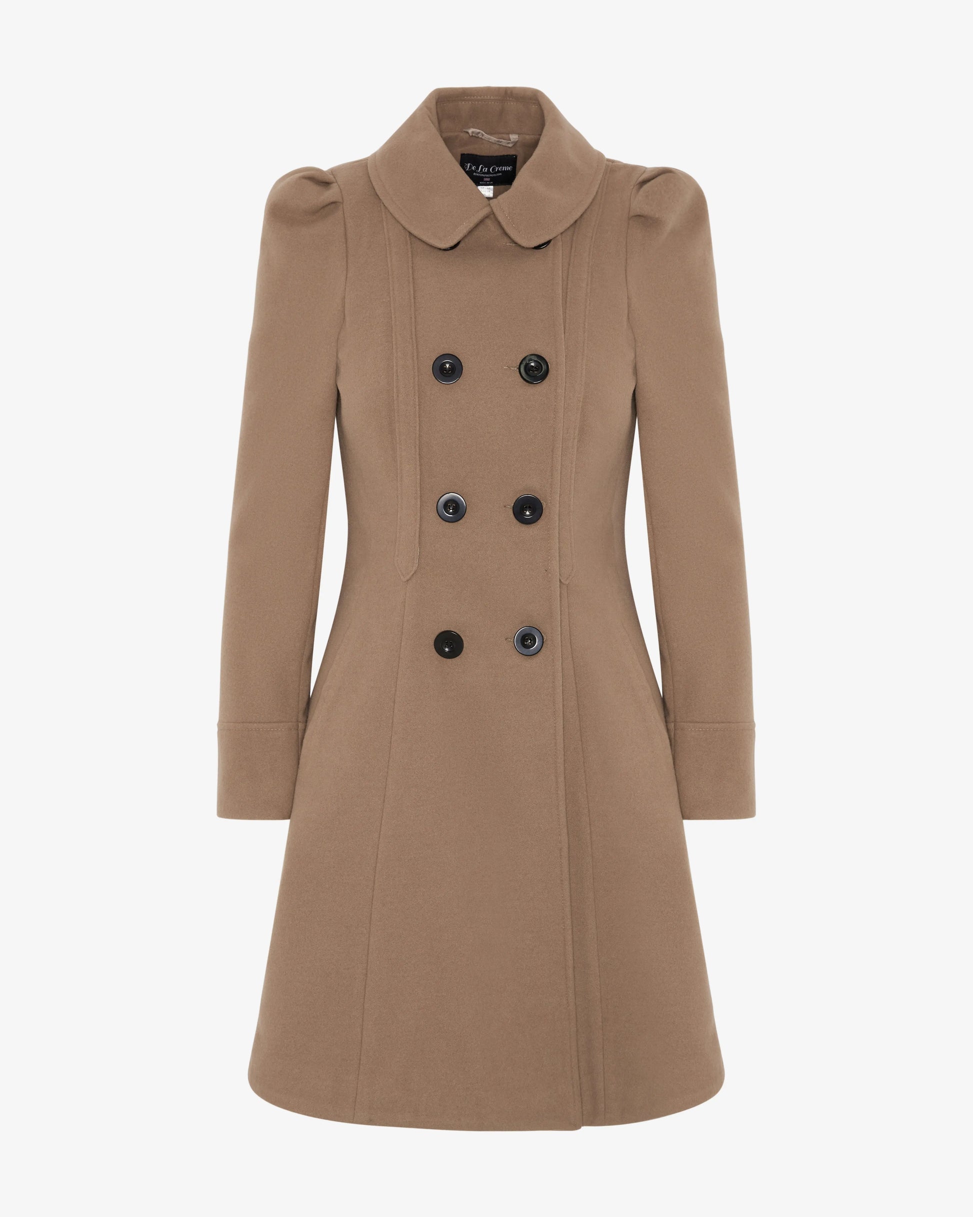 Double Breasted Peter Pan Collar Skater Coat (1209) De La Creme