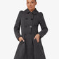 Double Breasted Peter Pan Collar Skater Coat (1209) De La Creme