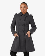 Double Breasted Peter Pan Collar Skater Coat (1209) De La Creme