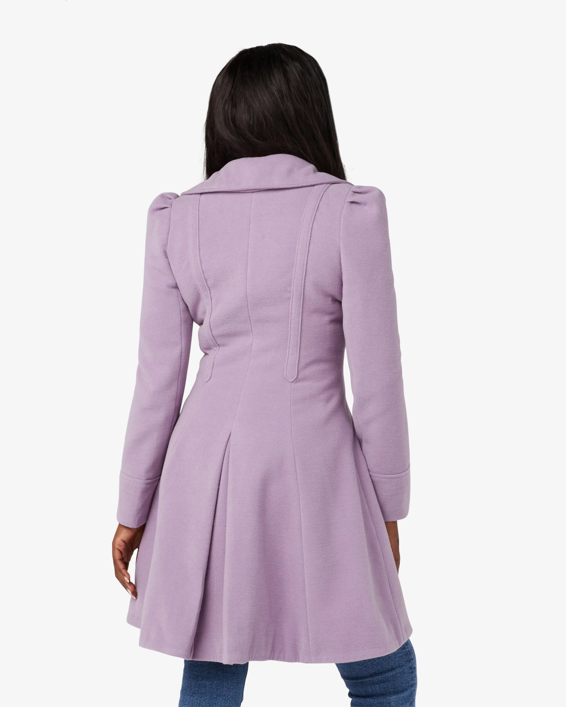 Double Breasted Peter Pan Collar Skater Coat (1209) De La Creme