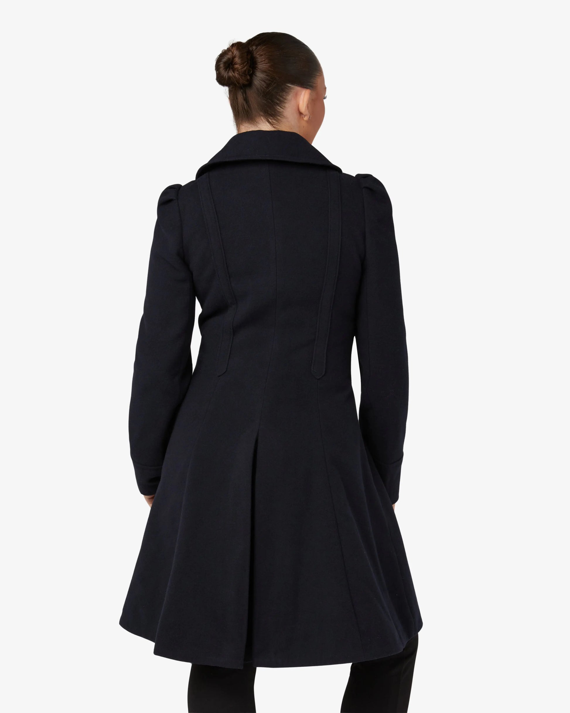 Double Breasted Peter Pan Collar Skater Coat (1209) De La Creme