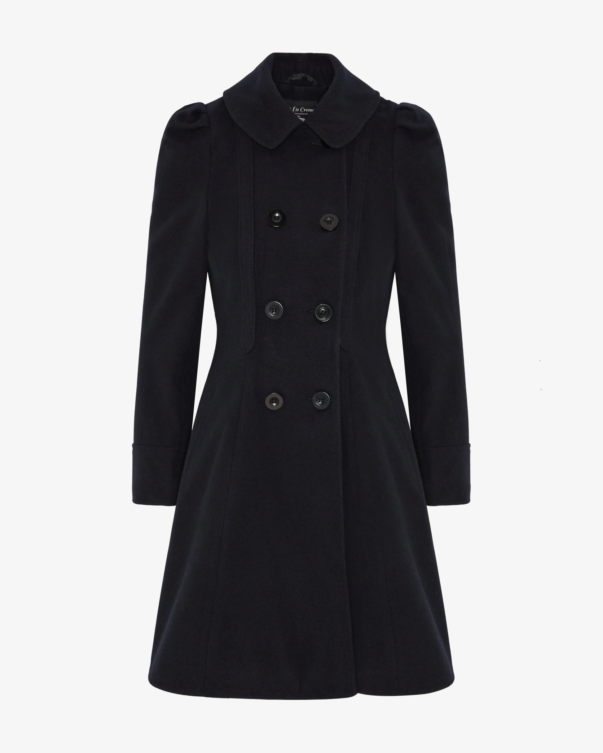 Double Breasted Peter Pan Collar Skater Coat (1209) De La Creme