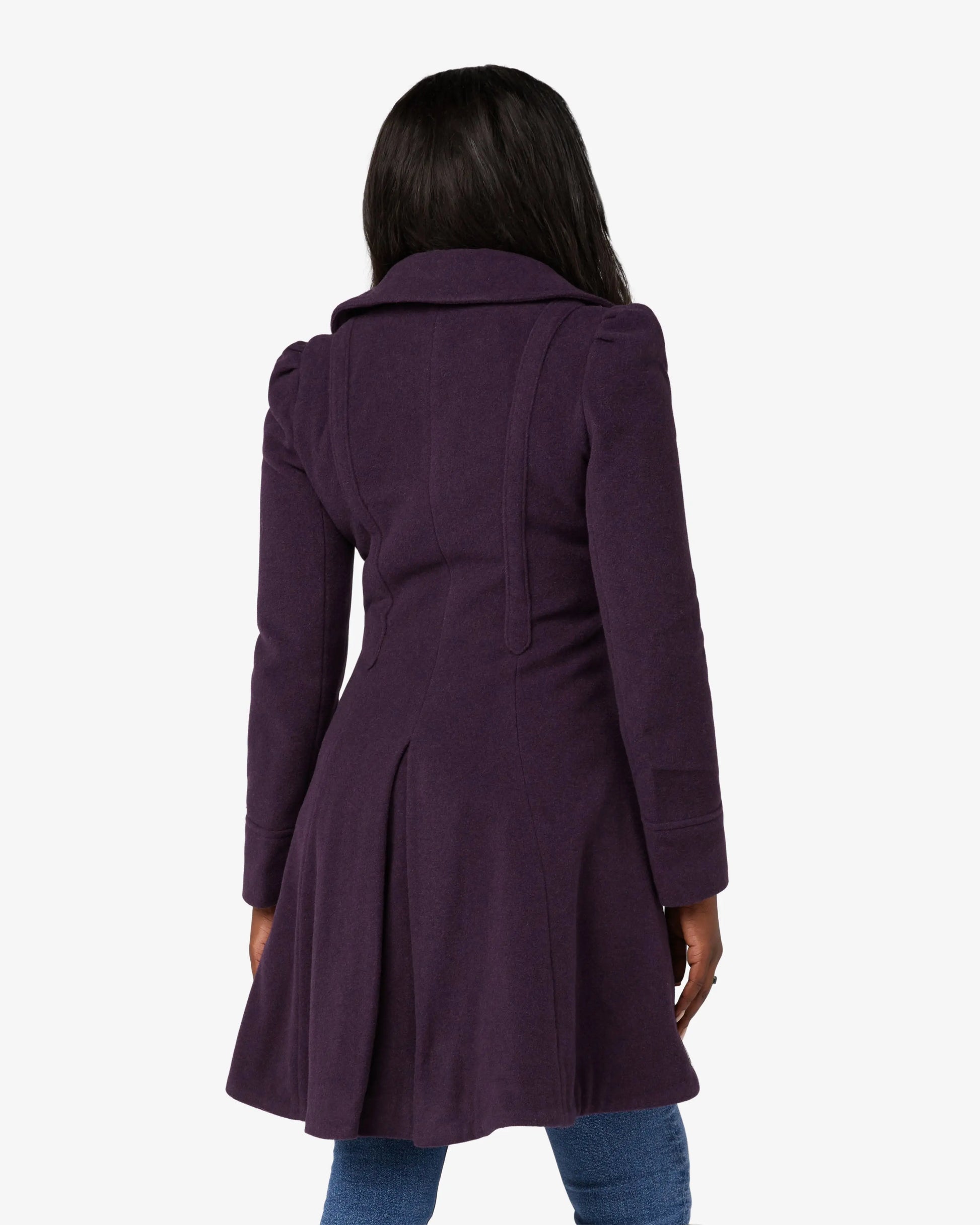 Double Breasted Peter Pan Collar Skater Coat (1209) De La Creme