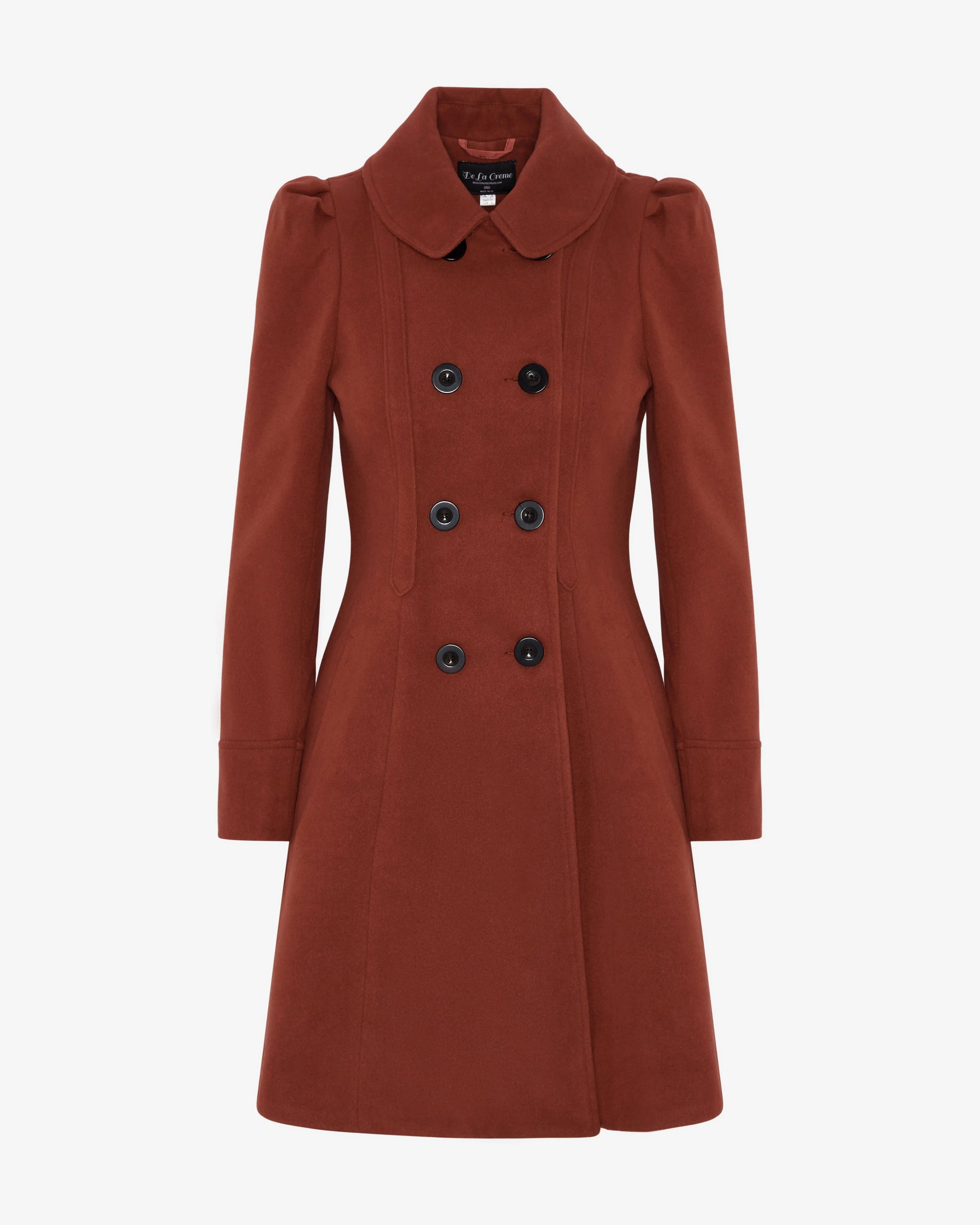 Double Breasted Peter Pan Collar Skater Coat (1209) De La Creme