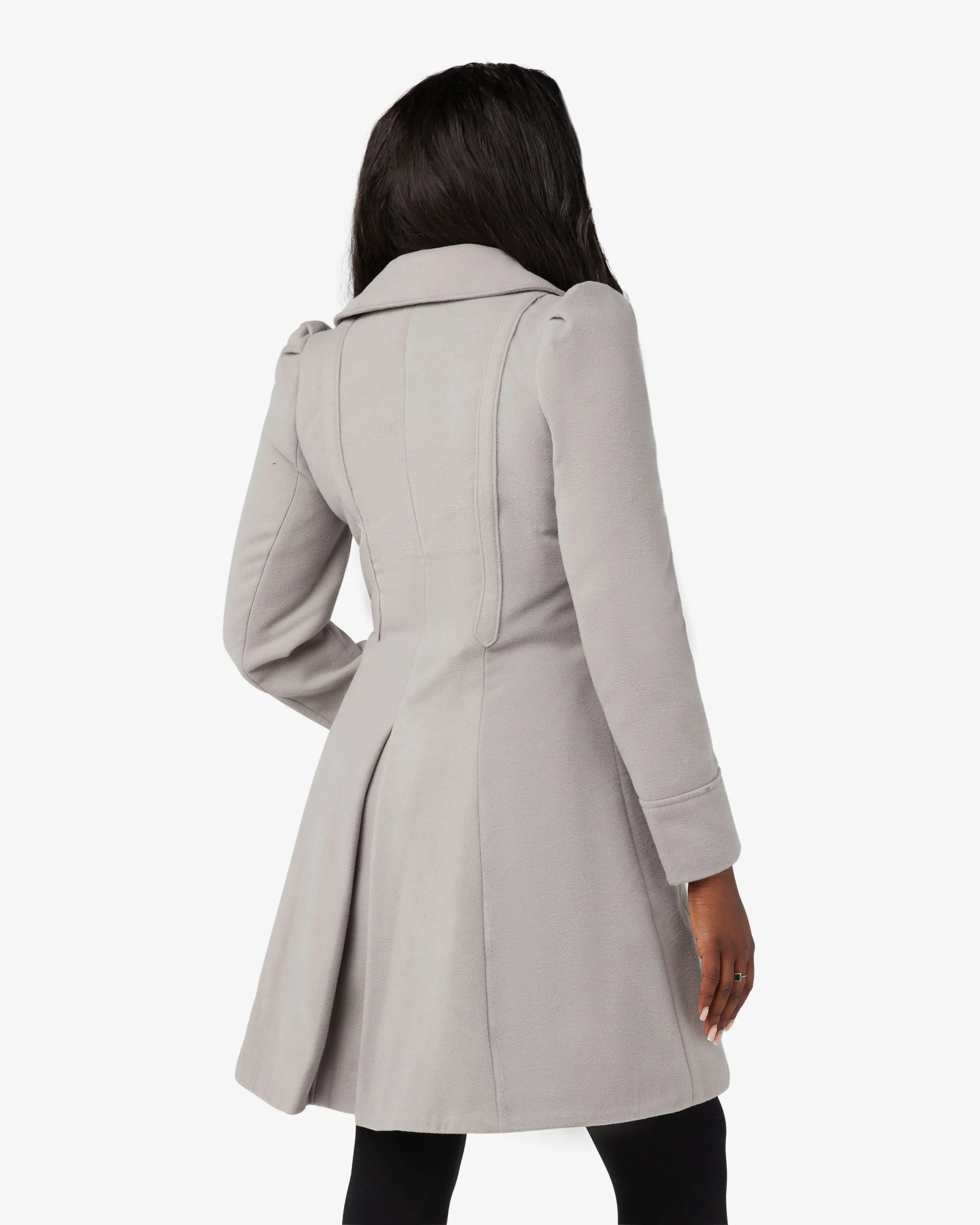 Double Breasted Peter Pan Collar Skater Coat (1209) De La Creme