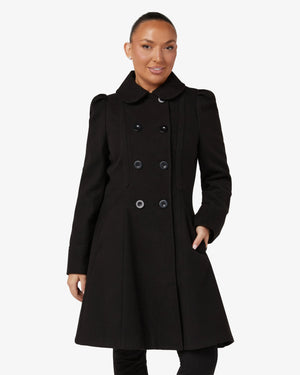 Double Breasted Peter Pan Collar Skater Coat (1209) De La Creme