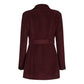 Military Style High Neck Belted Coat (1226) De La Creme