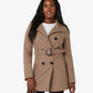 Military Style High Neck Belted Coat (1226) De La Creme