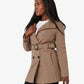 Military Style High Neck Belted Coat (1226) De La Creme