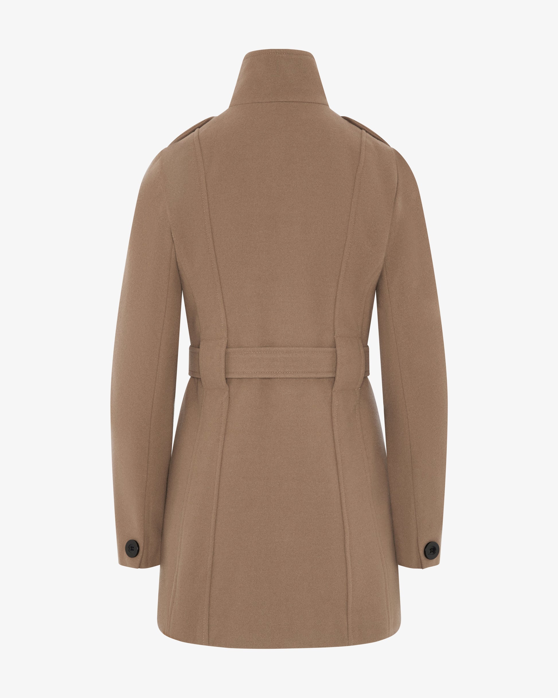 Military Style High Neck Belted Coat (1226) De La Creme