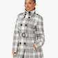 Check Design Military Style High Neck Belted Coat (1226-CHECK) De La Creme