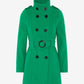 Military Style High Neck Belted Coat (1226) De La Creme