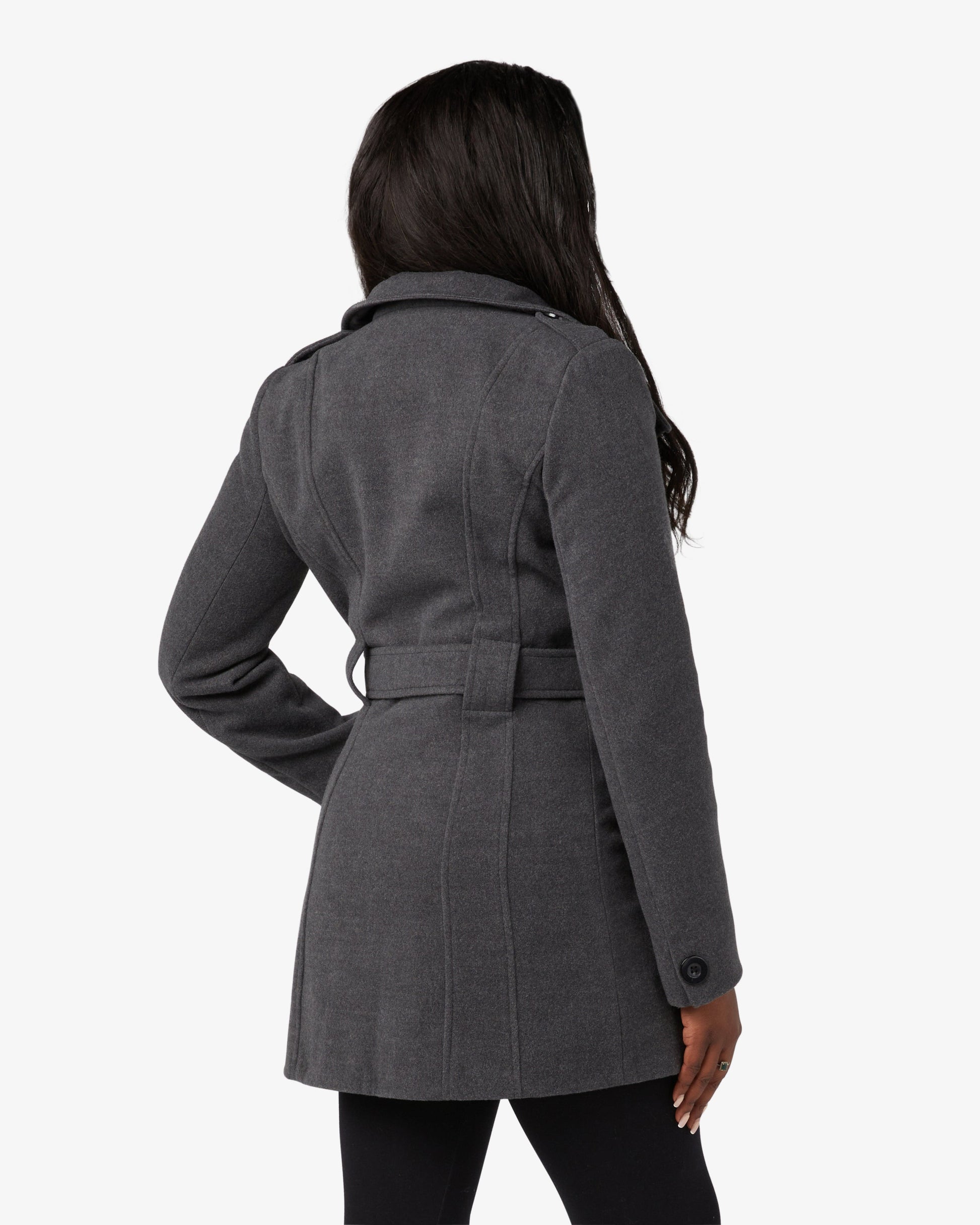 Military Style High Neck Belted Coat (1226) De La Creme