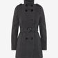 Military Style High Neck Belted Coat (1226) De La Creme