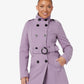 Military Style High Neck Belted Coat (1226) De La Creme