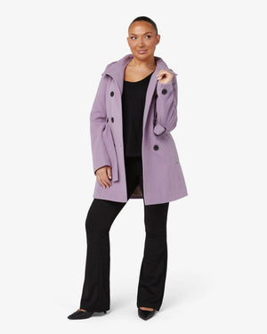 Military Style High Neck Belted Coat (1226) De La Creme