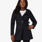 Military Style High Neck Belted Coat (1226) De La Creme