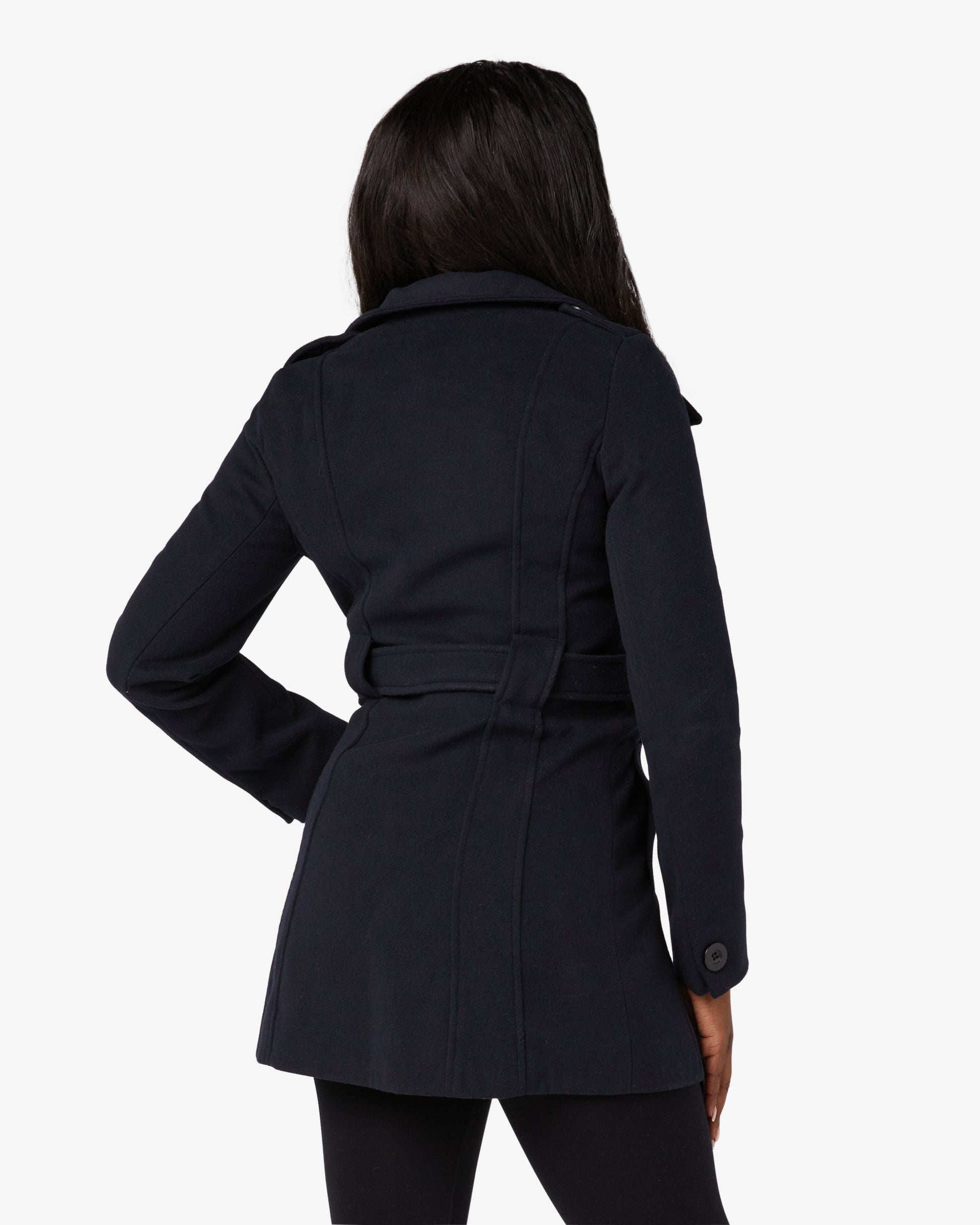 Military Style High Neck Belted Coat (1226) De La Creme