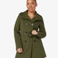 Military Style High Neck Belted Coat (1226) De La Creme
