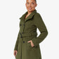 Military Style High Neck Belted Coat (1226) De La Creme
