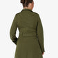 Military Style High Neck Belted Coat (1226) De La Creme