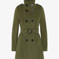 Military Style High Neck Belted Coat (1226) De La Creme