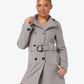 Military Style High Neck Belted Coat (1226) De La Creme