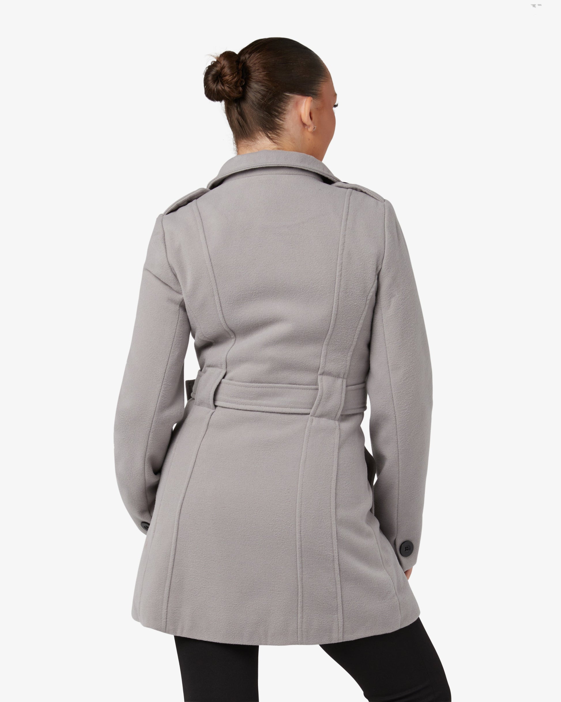 Military Style High Neck Belted Coat (1226) De La Creme