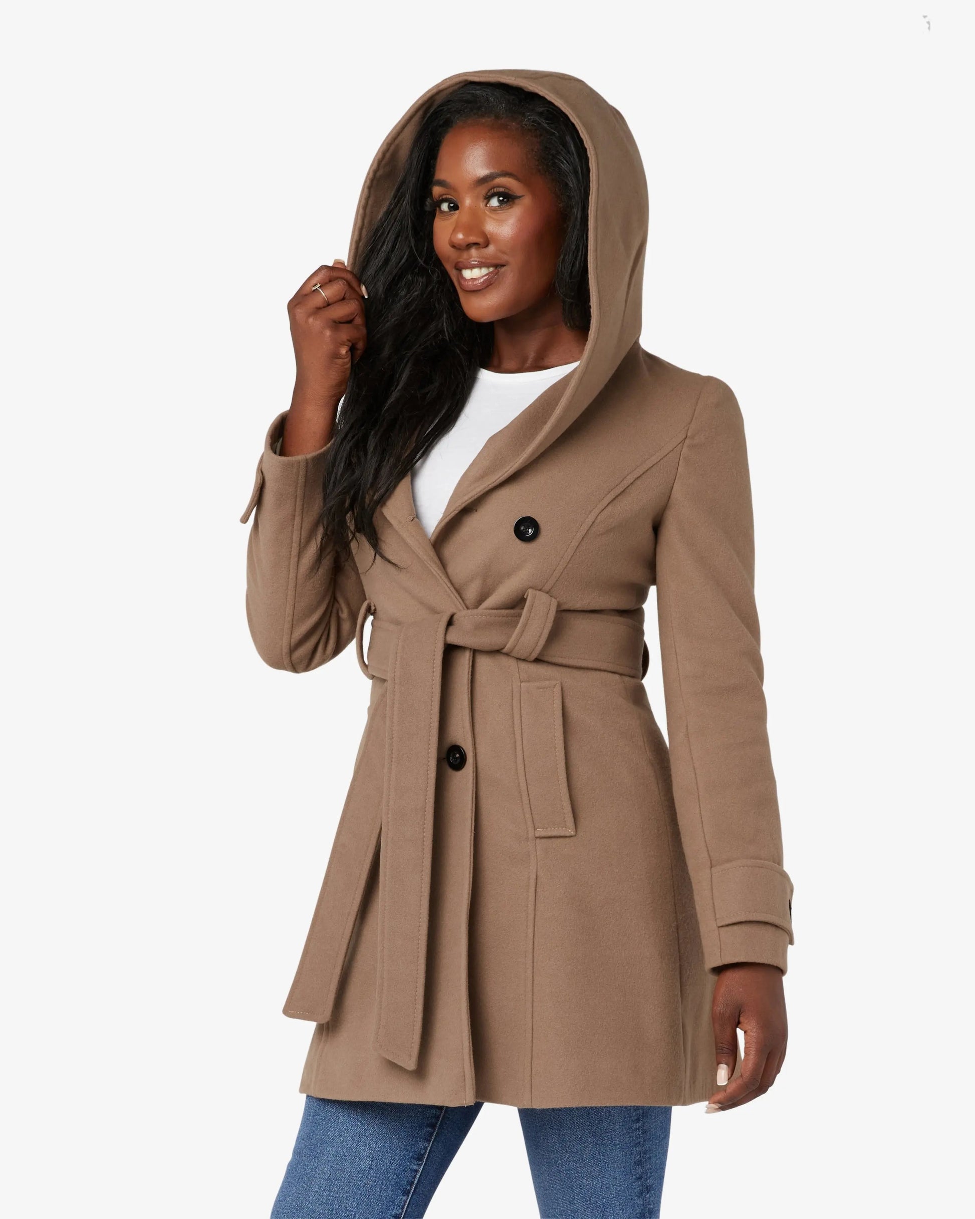 Slim Fit Shawl Hooded Coat (1325) De La Creme