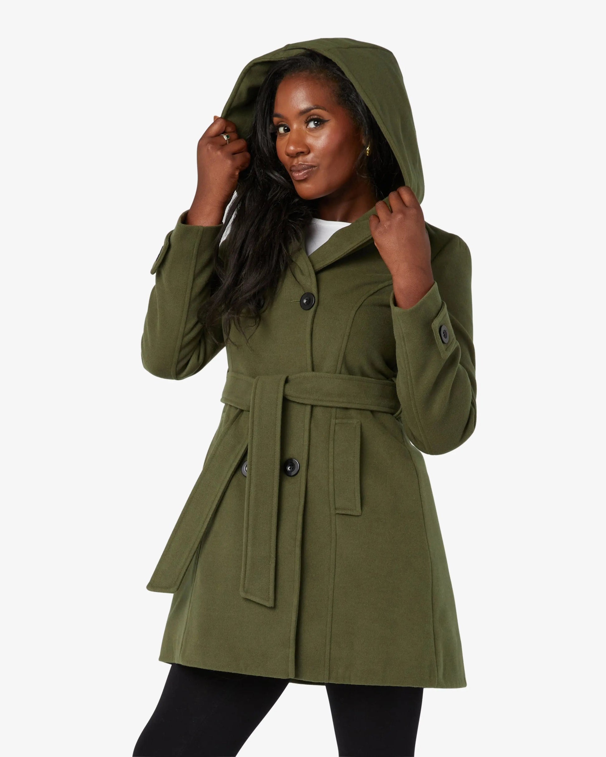 Slim Fit Shawl Hooded Coat (1325) De La Creme