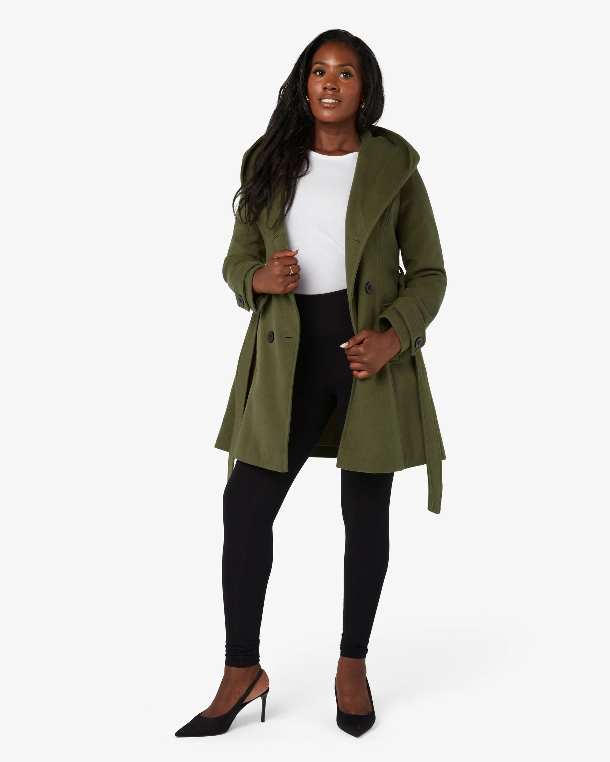 Slim Fit Shawl Hooded Coat (1325) De La Creme