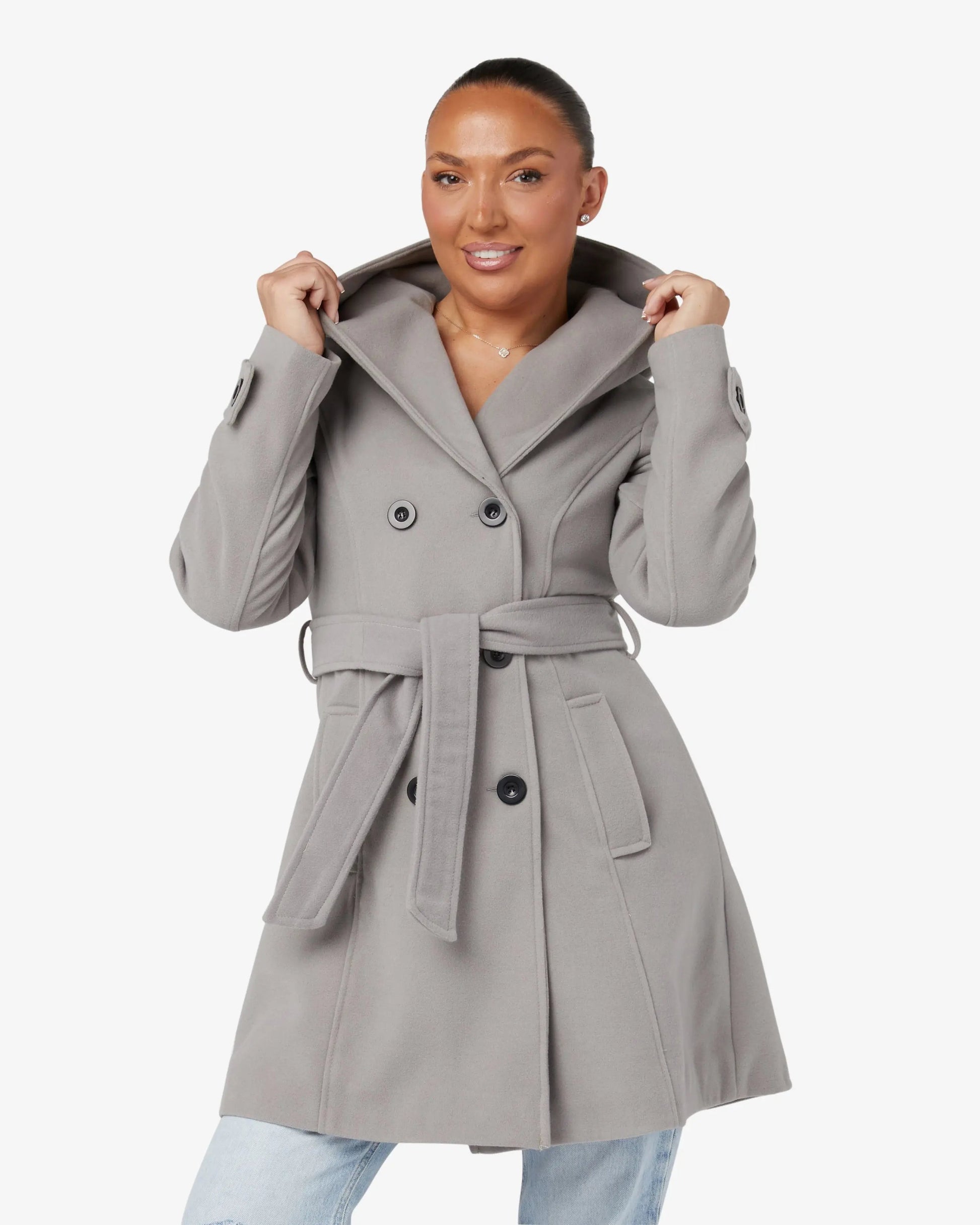 Slim Fit Shawl Hooded Coat (1325) De La Creme