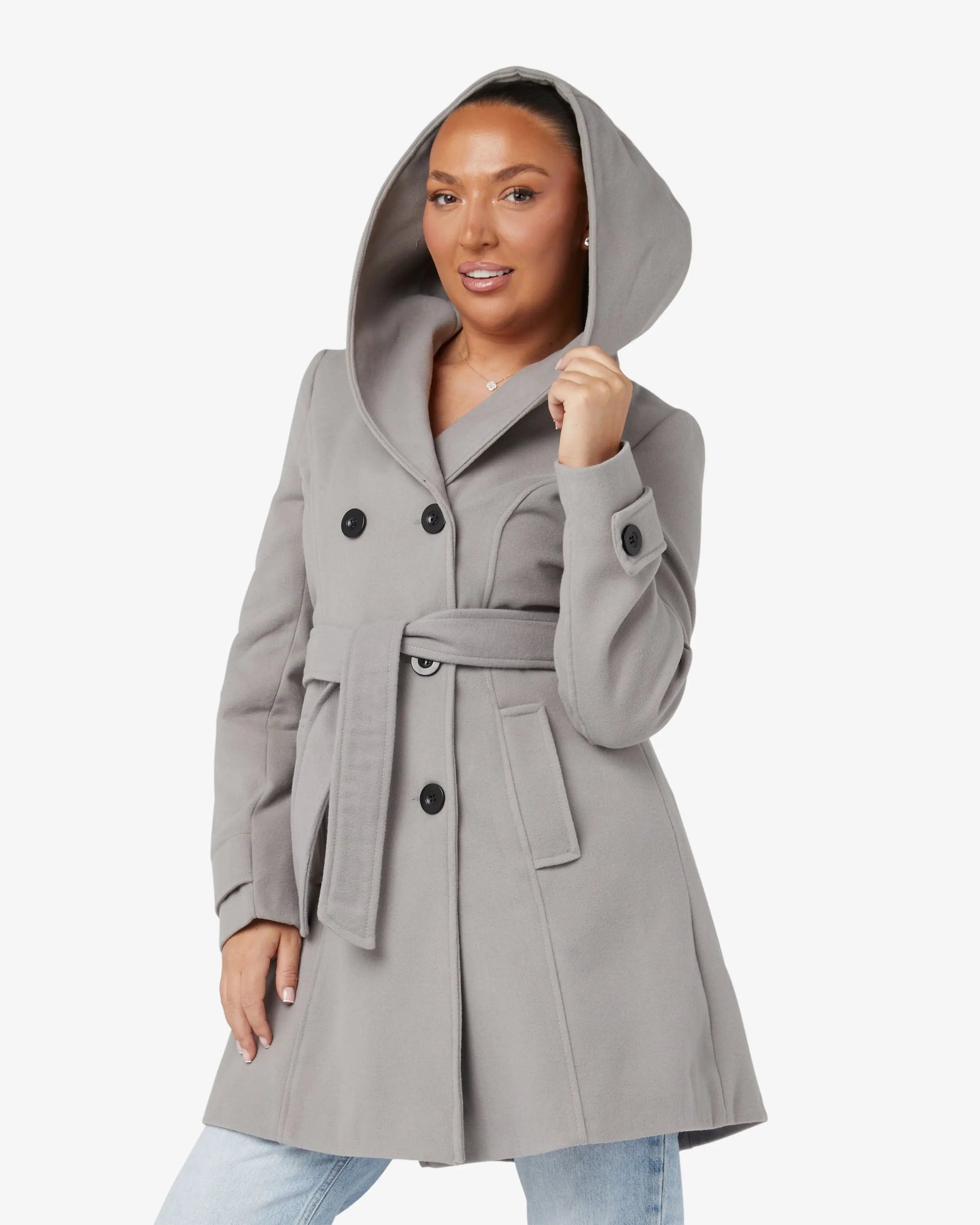 Slim Fit Shawl Hooded Coat (1325) De La Creme