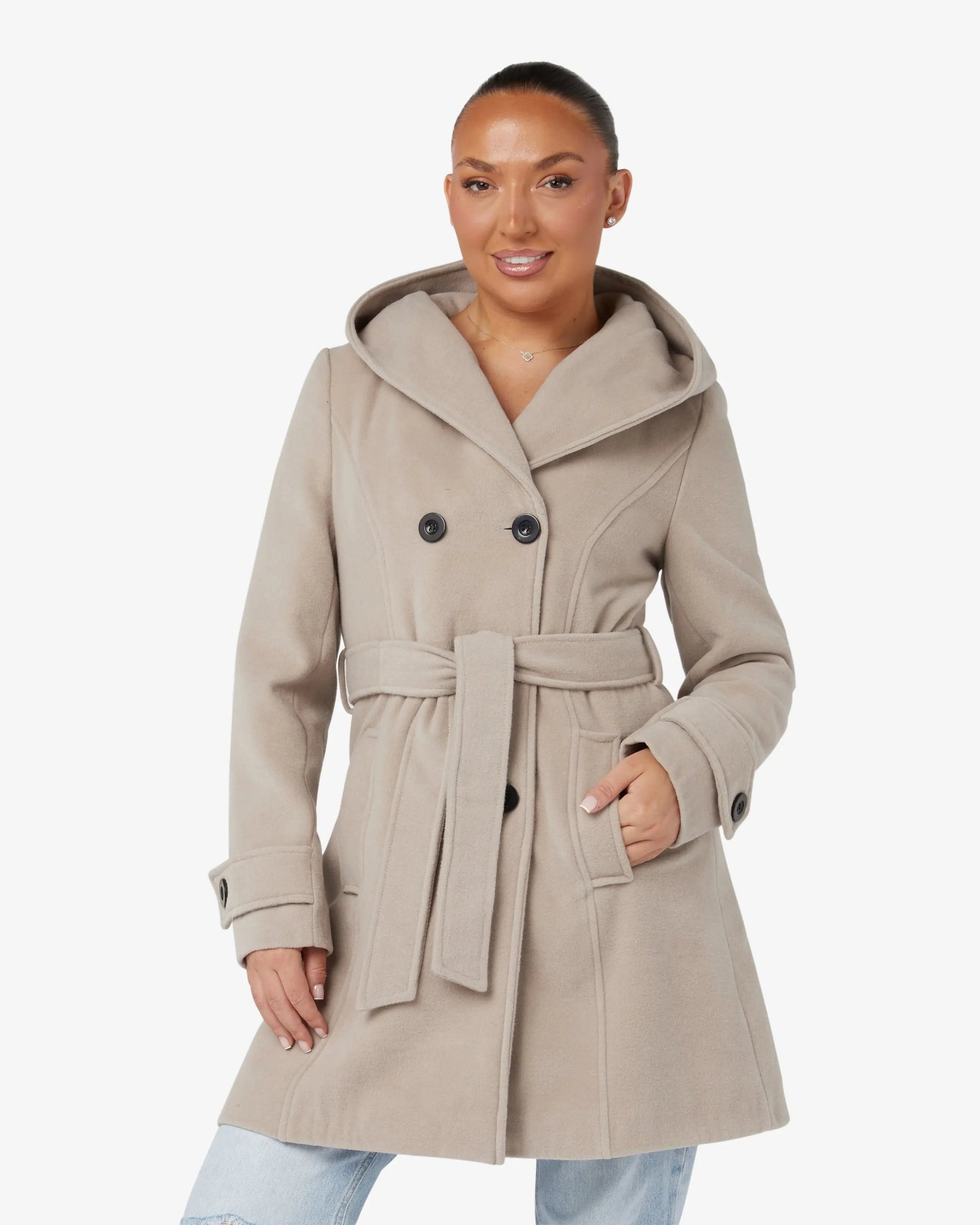 Slim Fit Shawl Hooded Coat (1325) De La Creme