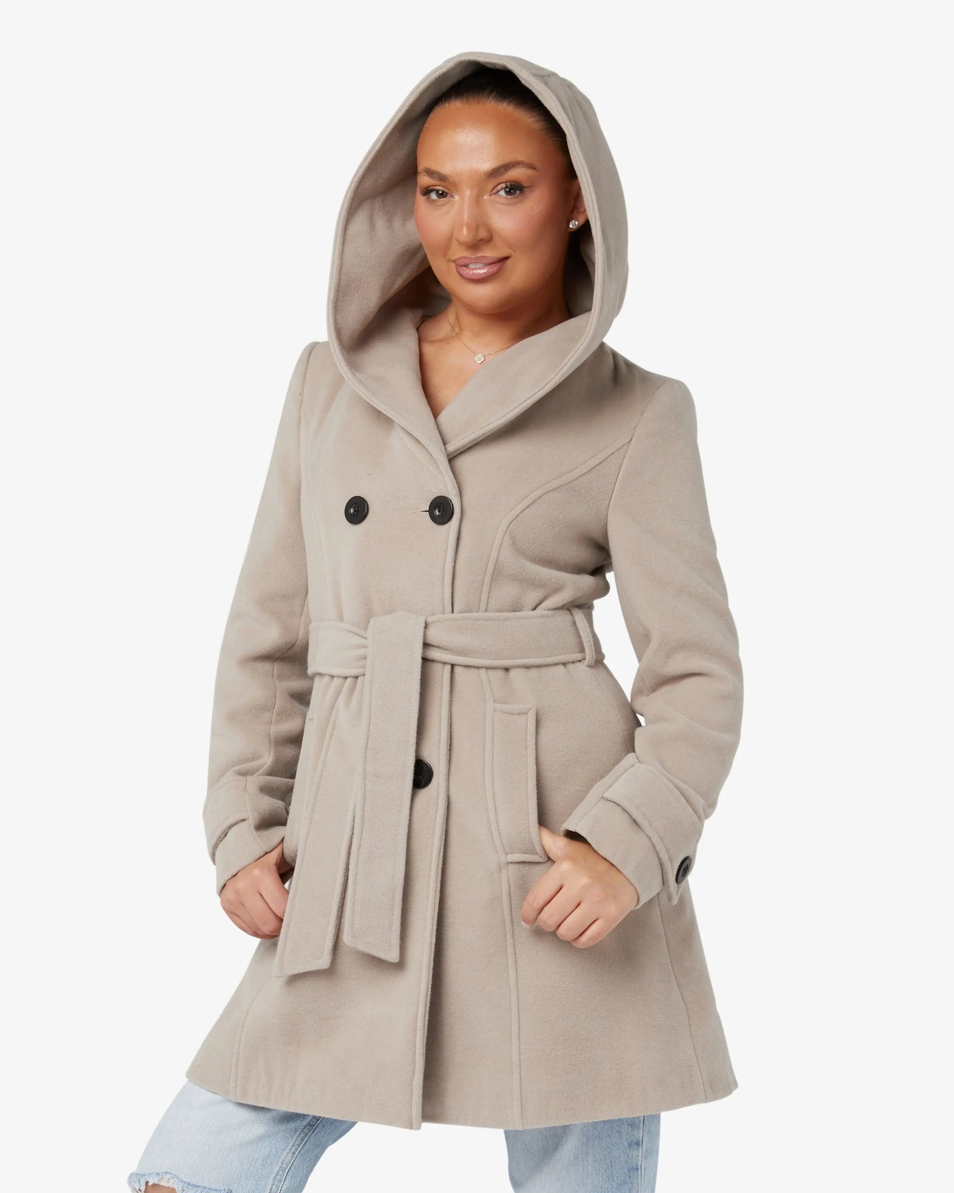 Slim Fit Shawl Hooded Coat (1325) De La Creme