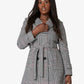 Wool Blend Check Slim Fit Shawl Hooded Coat (1325-CHECK)