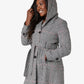 Wool Blend Check Slim Fit Shawl Hooded Coat (1325-CHECK)