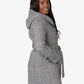 Wool Blend Check Slim Fit Shawl Hooded Coat (1325-CHECK)