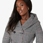 Wool Blend Check Slim Fit Shawl Hooded Coat (1325-CHECK)