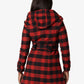 Wool Blend Check Slim Fit Shawl Hooded Coat (1325-CHECK)