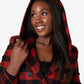Wool Blend Check Slim Fit Shawl Hooded Coat (1325-CHECK)